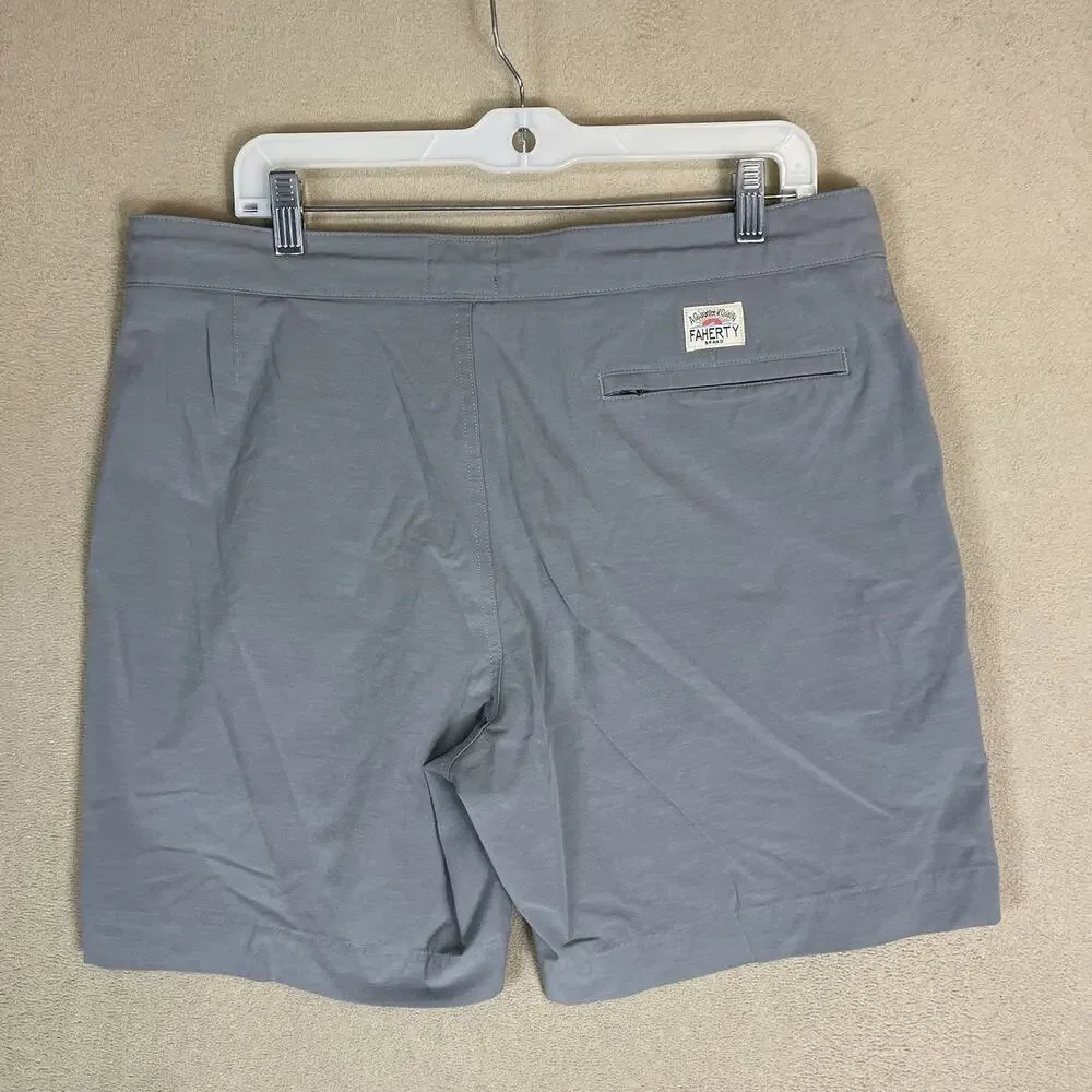 Faherty Short Mens 36‎ Gray Chino Flat Front Pockets Regular Fit 7